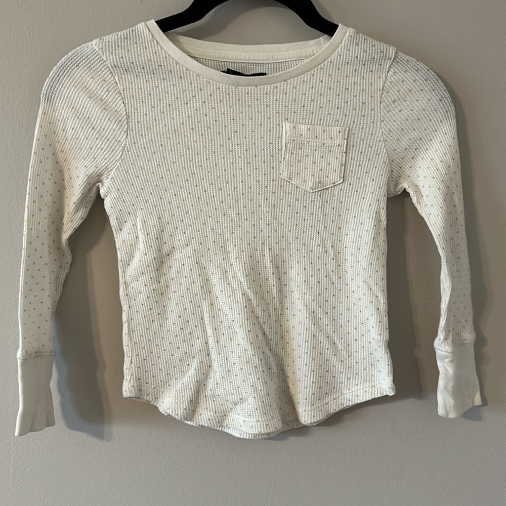 Girls gap thermal gold polka dot thermal shirt